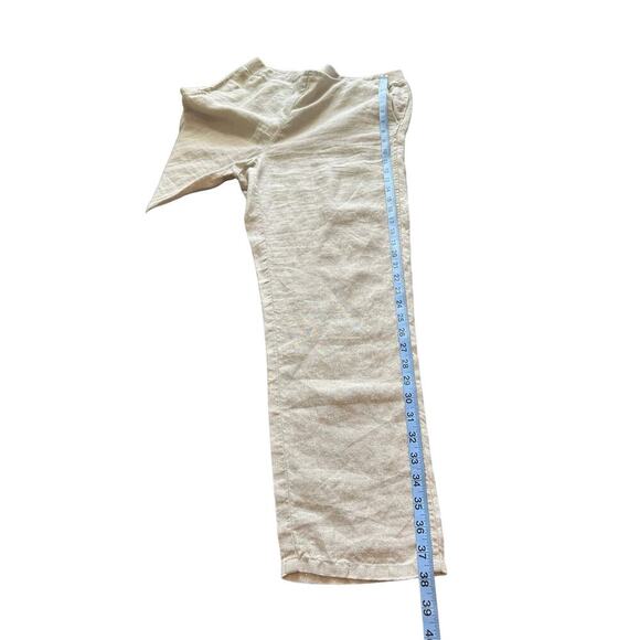 J. Jill Love Linen Tan Elastic Waist Lagenlook Straight Leg Pants Size Medium - Picture 12 of 12